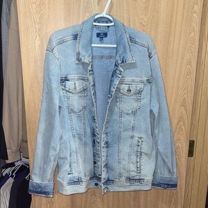 Oversized Light Wash Denim Jacket